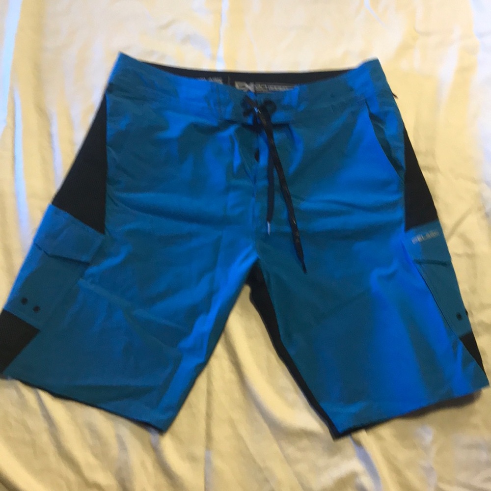 Pelagic Teal and Black Men's Board Shorts